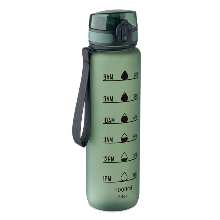 Bouteille de sport publicitaire RPET 1L Isforden Mark Vert fonce